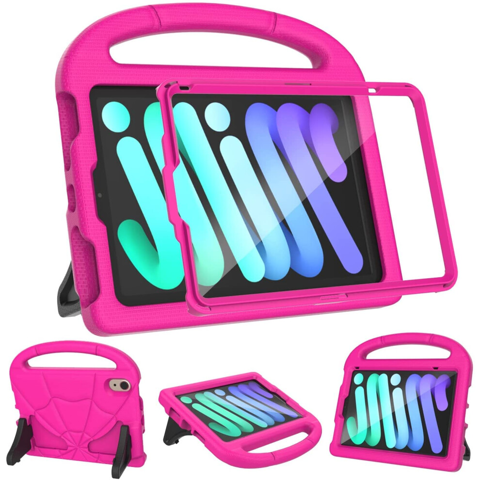 2024 Newest iPad Mini 7(A17 Pro)& iPad Mini 6 (A15) 2021Tablet Case for Kids (7th/6th Generation),Lightweight Shockproof Kid-Proof Cover Built-in