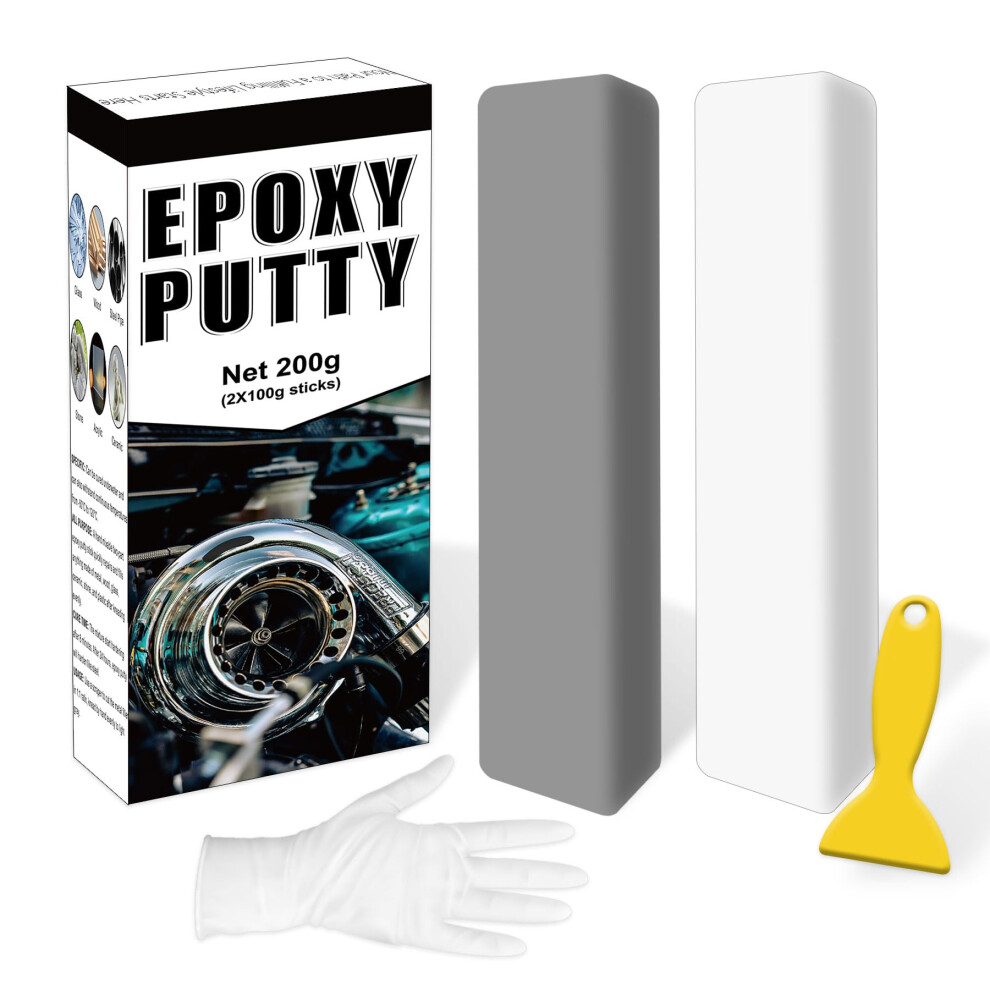 200G Epoxy Putty, 2 Part Epoxy Metal Putty Wood Filler, Plastic, Glass, Ceramic Sink Crack Repair For Fast Repair And Bonding, Heat Resistant & 739240783311