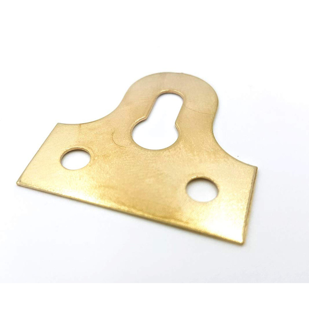 32Mm Slotted Picture Mirror Glass Plates - Brass Plated - Secure Frame Mirror Hanging Fixing - Pack Of 50 9145261951423