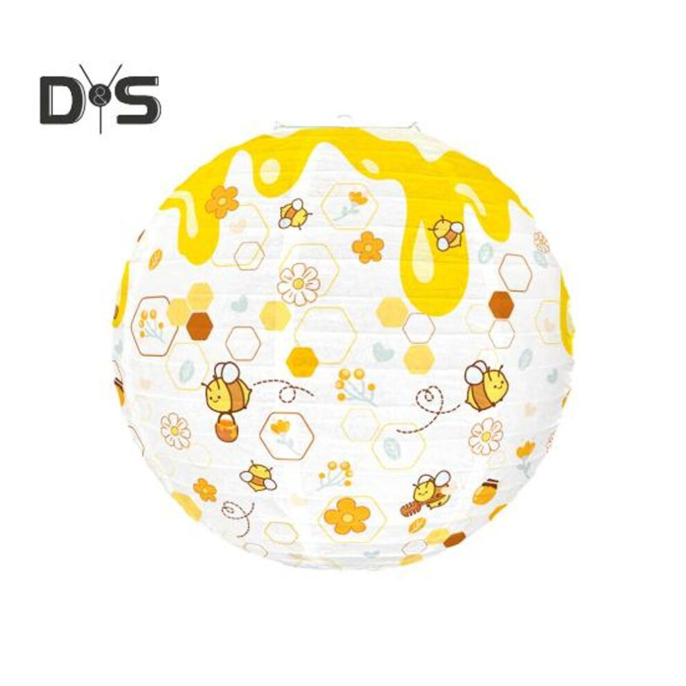 (white) Paper Lantern Hanging Decoration Eco-friendly No Odor Easy To Assemble Bee Themed Paper Lantern Holiday Party Decoration