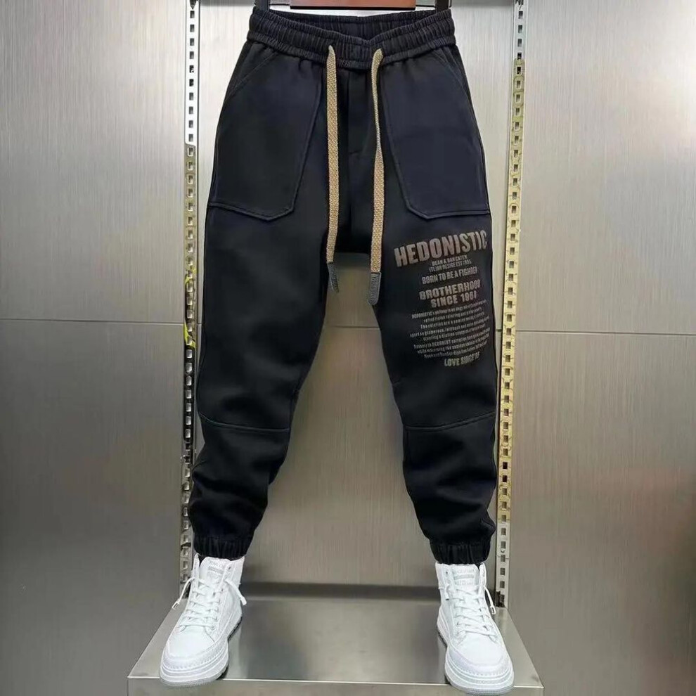 (black, XXL) Spring and Autumn Men's Casual Cargo Pants Trousers Baggy Sweatpants Gym Jogger Hip Hop Streetwear Y2k Man Pants Trousers