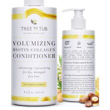 Tree to Tub Veganer Biotin- und Kollagen-Conditioner fr trockenes, geschdigtes Haar Volumengebender, sulfatfreier, feiner Haar verdichtender Cond