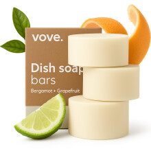 Natural Dish Soap Bar | Bergamot & Grapefruit Essential Oils | Zero Waste Dishwashing Blocks | Plastic-Free Kitchen Soap cold pressed | Plant-Based &