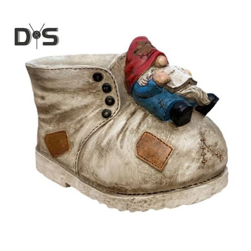 Lying Gnome Shoe Planter Pot Indoor Outdoor Plants Vegetable Herb Succulent Flowerpot Container Resin Dwarf Shoe Figurine Home Balcony Garden