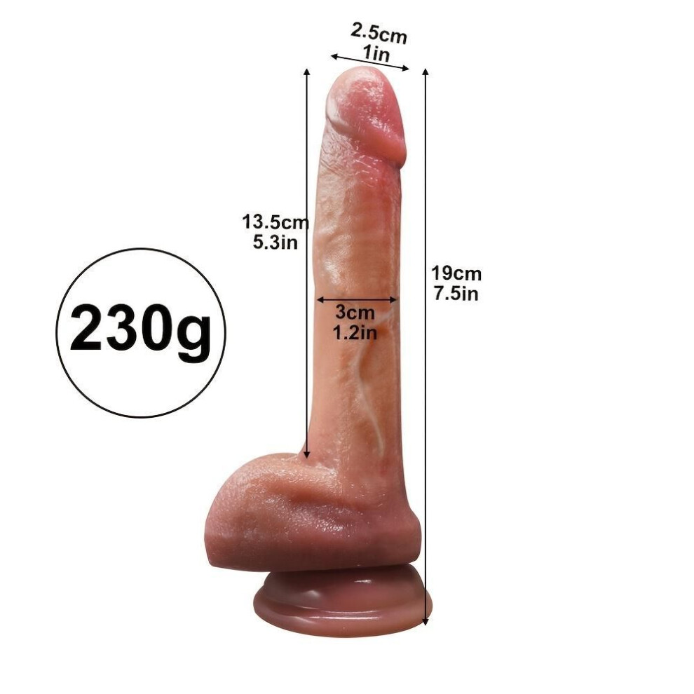 7.5" Realistic Slim Dildo for Beginners – Soft Liquid Silicone, Small Size Vaginal & Anal Toy, Unisex Adult Masturbator