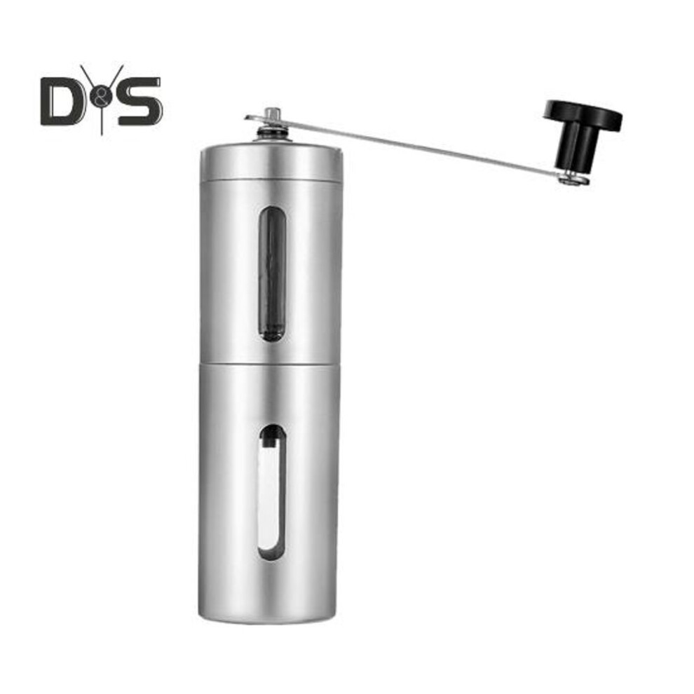 (silver, B) Coffee Bean Grinder Stainless Steel Hand Crank Mill Adjustable Thickness Manual Grinding Tool for Coffee Nuts Spices