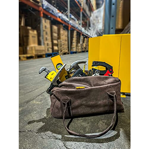 Rolson 68281 350mm Leather Contractor Tool Bag 2