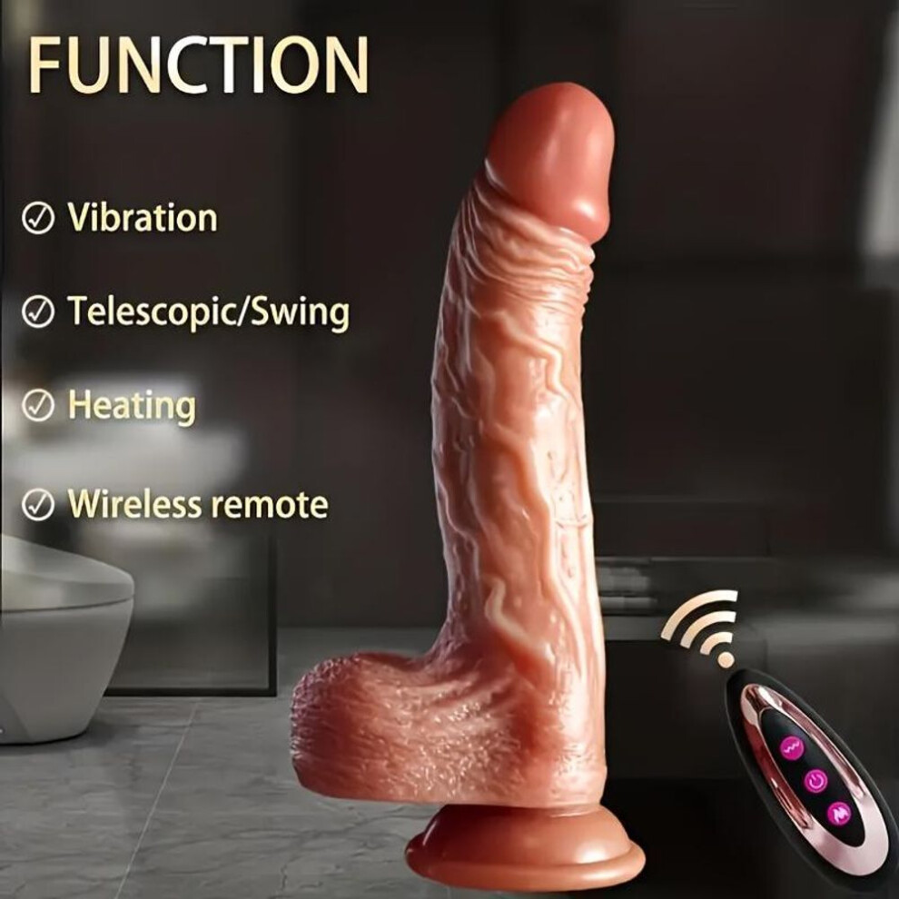 Realistic Thrusting Dildo Vibrator – Heating & Vibration, Remote-controlled, Lifelike Silicone, Strong Suction Cup, G-spot Toy For Women & C
