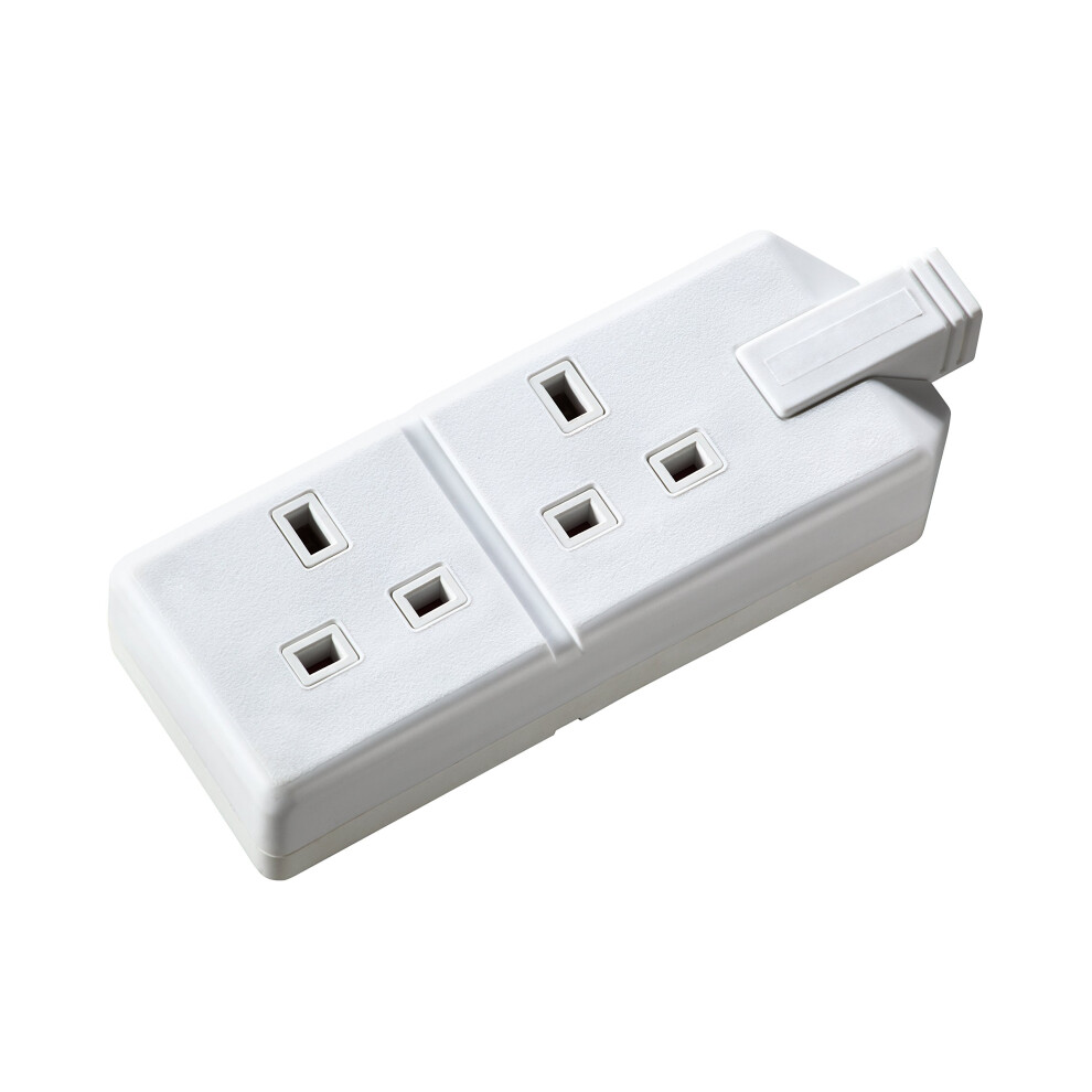 Masterplug White Permaplug By Els132w-01 Two Socket Trailing Socket, Without Plug And Cable, 13 Amp,