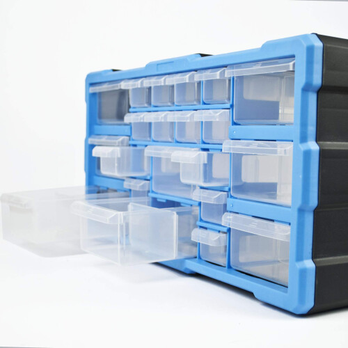 DIY Tool Bits Storage Organiser Unit - Workshop Parts Craft Box Cabinet (22 Drawer) 1