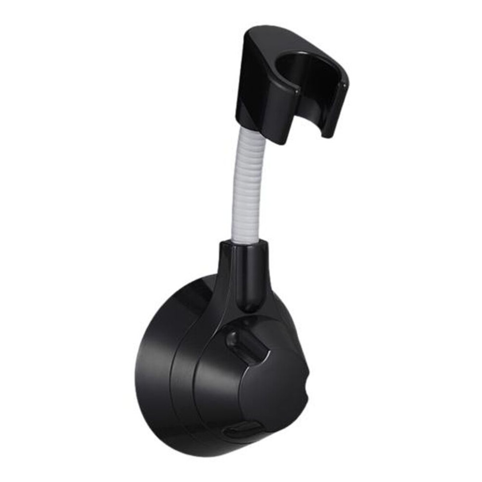 (black) Adjustable Shower Head Holder Suction Cup Bracket No Drill Universal Angle Adjustment 360 Degree Rotation Shower Head Mount