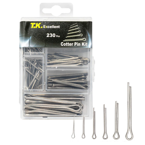 304 Stainless Steel Cotter Pin Assortment Set Value Kit,230 Pcs