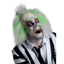 Beetlejuice Adult Wig with Fabric Bald Head White and Green Colours Officially Licensed Warner Brothers Wig Fabric Bald Effect Halloween Mens Adult