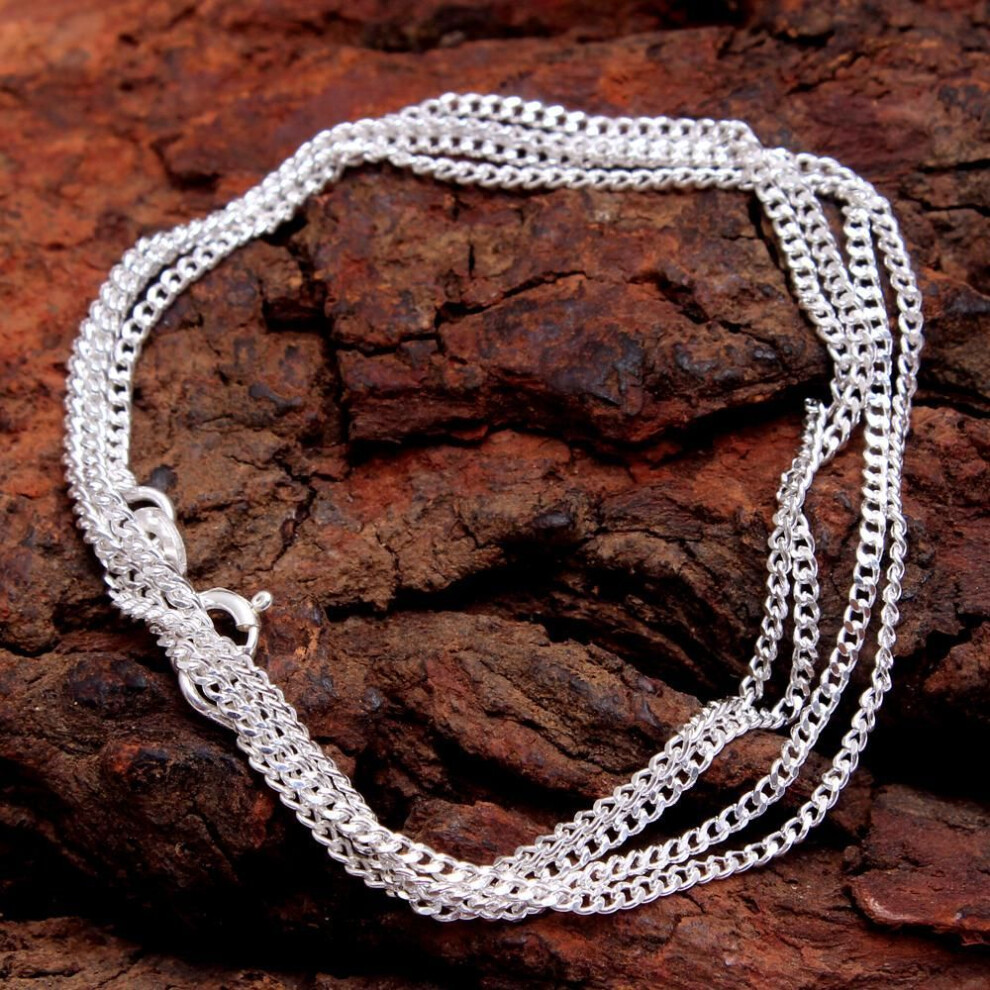 (silver, 20 Inch) 925 Sterling Silver, Gifts For Her, Unisex Necklace, All Sizes Available, Silver Chain