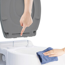 Ram Grey Quick Release Soft Close Toilet Seat with Hinges Bathroom Bowl Seating ABS Toilet Seat