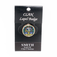(Smith) Scottish Clan Crest Enamel Chrome Circular Lapel Pin Badge - N-Y Tartans