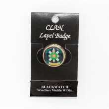 (Black Watch) Scottish Clan Crest Enamel Chrome Circular Lapel Pin Badge - A-C Tartans