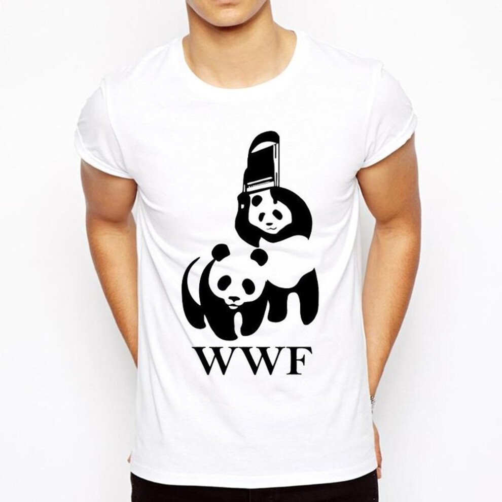 (as the picture, S) Cool Camiseta T Shirt Men T Shirt Summer Fashion Funny T-shirt WWF Wrestling Panda Comedy Short Sleeve