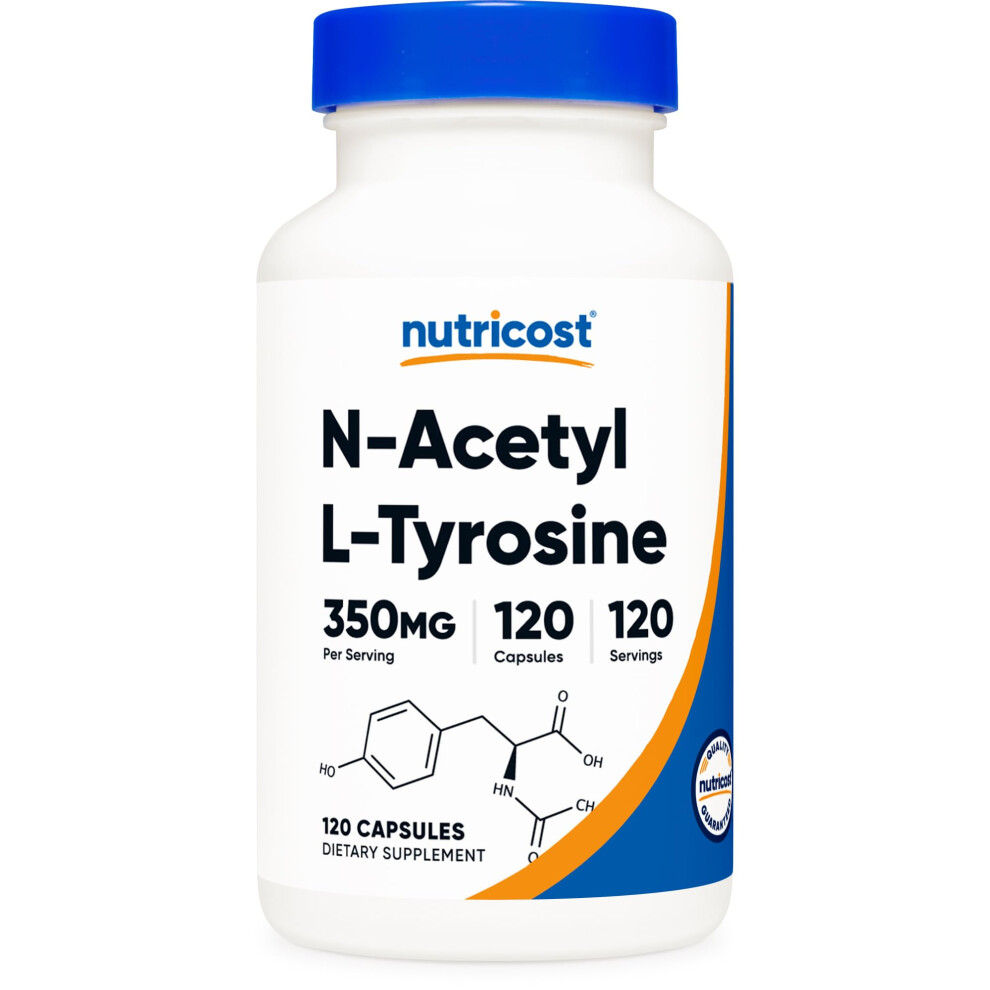 Nutricost N-Acetyl L-Tyrosine (Nalt) 350Mg, 120 Capsules - Gluten Free, Non-Gmo