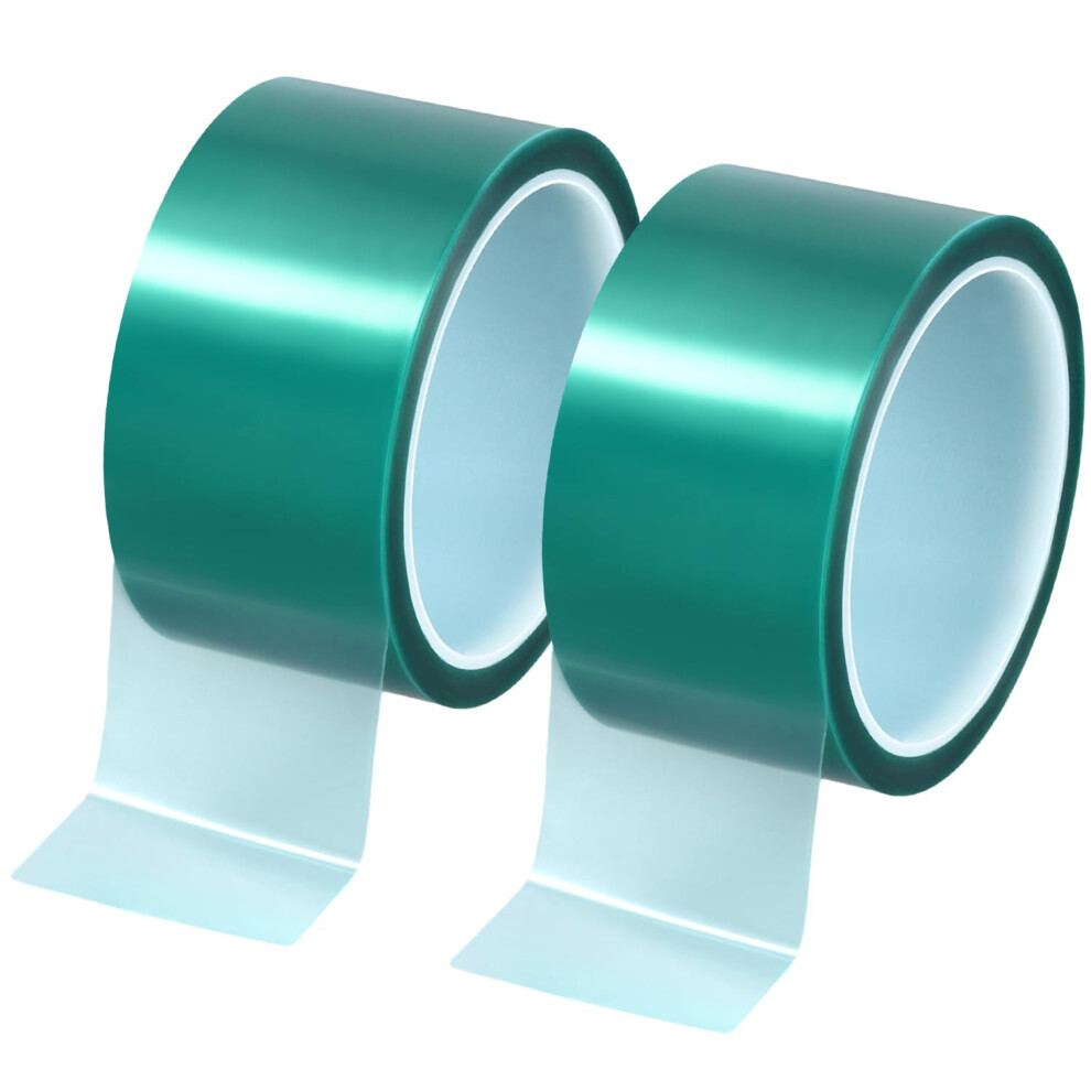 Qwork 2 Rolls Heat Resistant Tape 50Mm X 33M, Pet High Temperature Tape Sublimation Tape For Electronics Printing Circuit Board Soldering Masking 795973791764