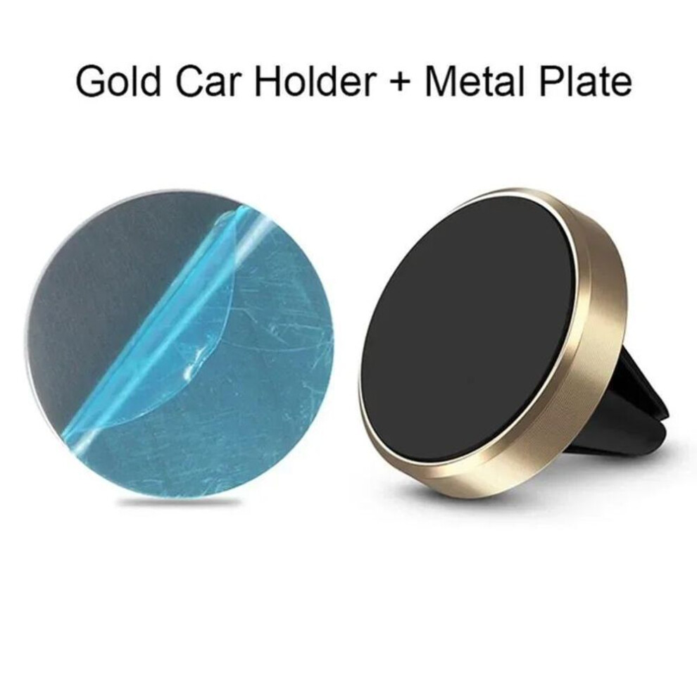 (golden) Magnetic Car Phone Holder Air Vent Magnet Smartphone Mobile Stand Cell GPS Support For iPhone 14 13 12 XR Xiaomi Huawei Samsung