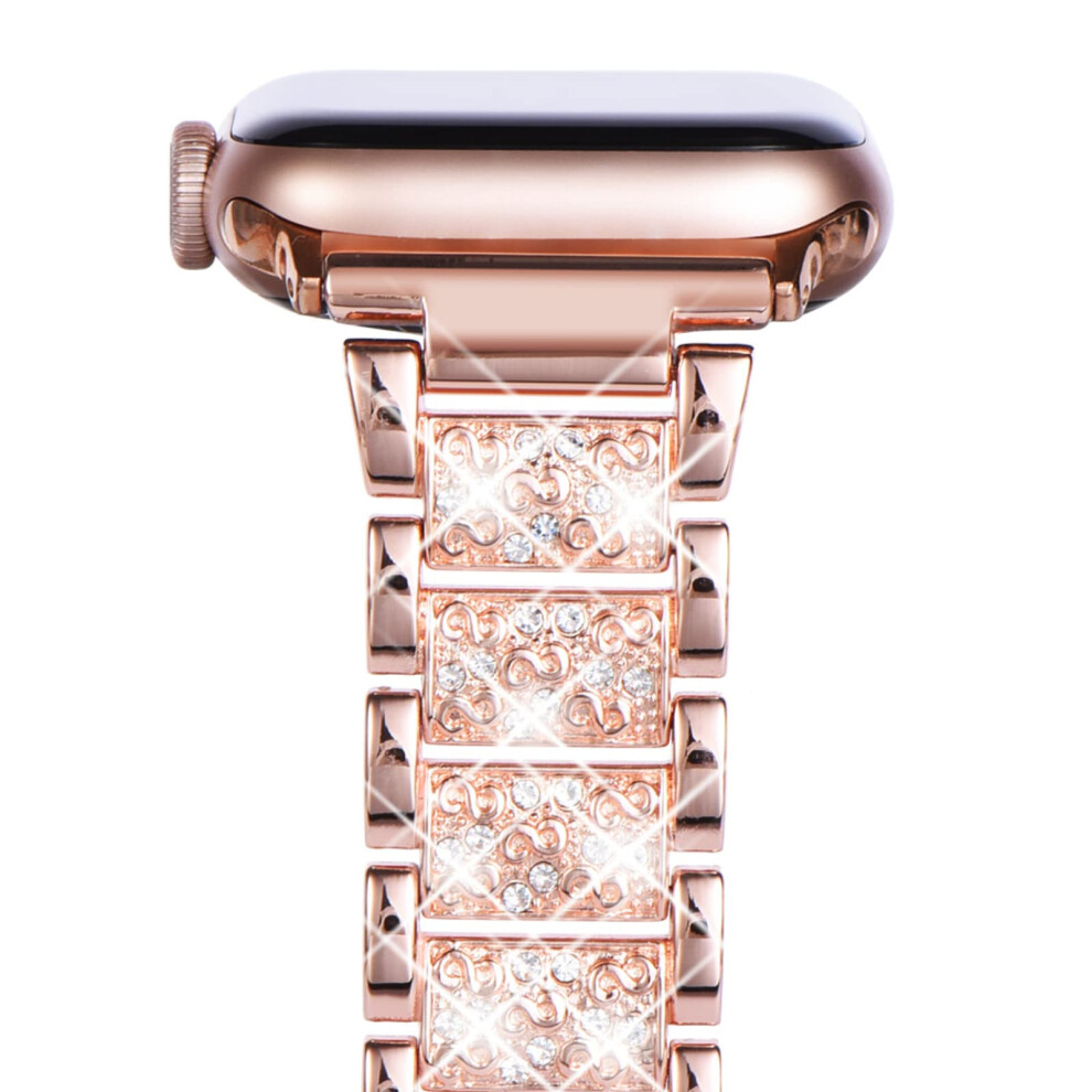 Compatible With Apple Watch Strap 38Mm 40Mm 41Mm 42Mm(Series 10),Women Sparkling Bling Stainless Steel Link Bracelet Replacement Band For Iwatch 619191348299