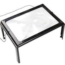 Reading Magnifying Glass with LED Light, A4 Rectangular Folding Magnifying Glass 3X Magnification Reading Magnifiers for Books, Maps, Seniors, Jewelry