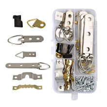 68pcs Picture Hanger Kit Stainless Steel Heavy Duty D Ring & Serrated Photo Frame Hanging Hooks with Screws and Storage Box