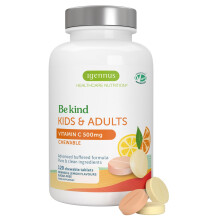 Igennus Sugar Free Vitamin C Chewable 500mg, 120 Servings, No Artificial Colours & Natural Orange & Lemon Flavours, Gentle Buffered Formula, Kids &