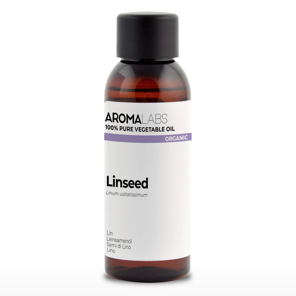 Aroma Labs Organic - Linseed Oil - 50Ml - 100% Pure, Natural, Cold Pressed And Cosmos Certified - (French Brand)
