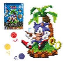 TOMY Jixelz Remix Sonic The Hedgehog Craft Kit - Sonic e Ring - Sem necessidade de calor ou gua - Decorao de sala de jogos Pixel Art - Colecio