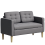 Homcom HOMCOM Compact 2 Seater Sofa with Hidden Storage and Rubberwood Legs Grey 9