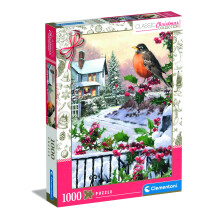 Jigsaw Puzzle Collection - Robin And Holly Blushes 1000 Pieces - Puzzle For Adults 14-99 Years, Gift For Men/Women, Made In Italy, 81501