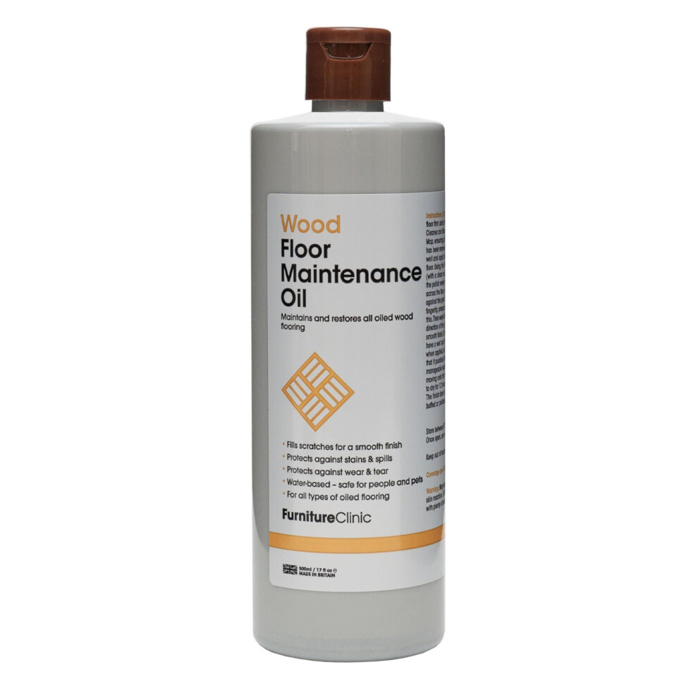 Wood Floor Maintenance Oil - Maintains And Restores All Types Of Oiled Wooden Flooring - Protects Against Stains - Reduces Wear & Tear - Natural Satin 5060202379729
