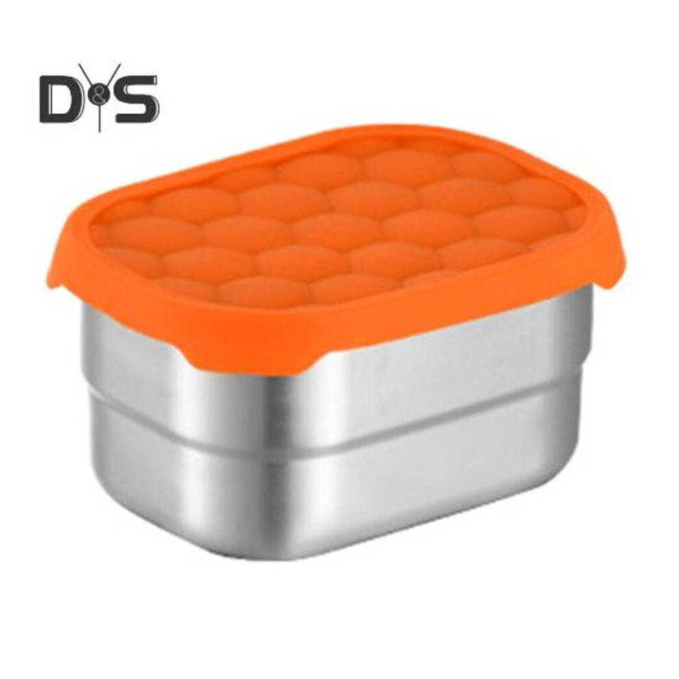 (as the picture, C) Stainless Steel Snack Containers For Kids Leak Proof Toddler Food Container With Silicone Lids Stackable Metal Lunch Box For School And Daycare