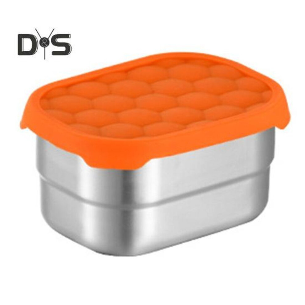 (as the picture, B) Stainless Steel Snack Containers For Kids Leak Proof Toddler Food Container With Silicone Lids Stackable Metal Lunch Box For School And Daycare
