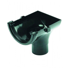 112mm Half Round Gutter Stop End Outlet - Black