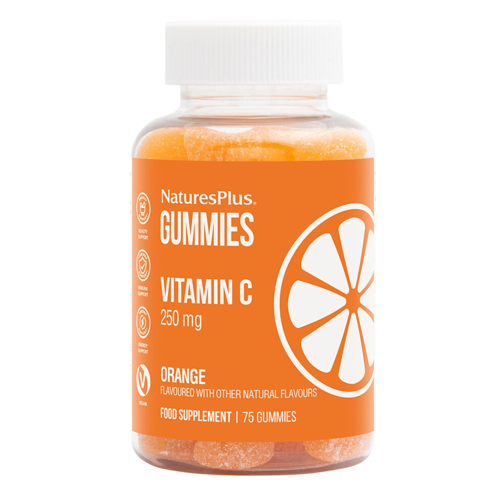 Nature's Plus Orange Naturesplus Gummies Vitamin C - Nutritious And Delicious Gummies For Collagen, Immune Function - Vegan, Gluten Free, Non-Gmo - 75 Gummies