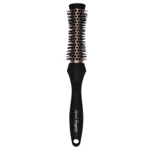 (X-Small) Thermo Ceramic Hourglass Hot Curl Brush - Hair Curling Brush for Blow-Drying, Straightening, Defined Curls, Volume & Root-Lift - Rose Gold &