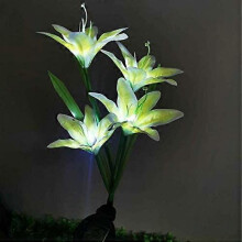 New product,Set of 2 solar lights on lily stake for garden, driveway, exterior, garden