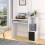 Homcom HOMCOM Computer Desk with Sliding Keyboard Tray Storage Drawer Shelf White 1