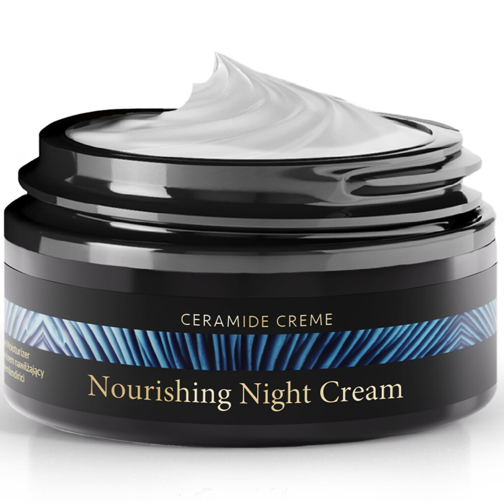 Satinnaturel Cream Satin Naturel Night Ceramide Moisturiser 50Ml, Face For Women With Shea Butter Squalane And Aloe Vera For Sensitive And Dry Skin - Face