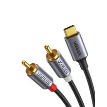 Ugreen Audiokabel USB-C (männlich) - 2RCA (männlich), 1,5 m - Grau
