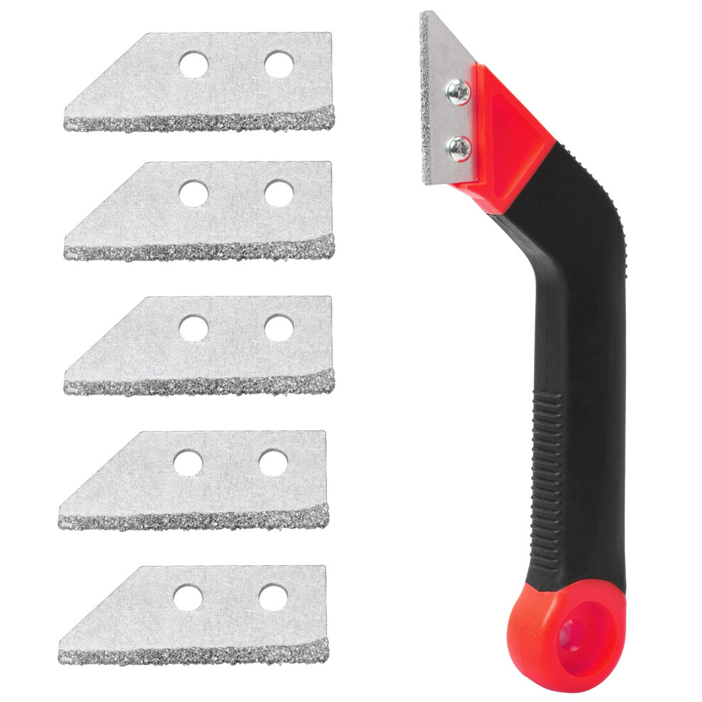 Grout Removal Tool, Tile Grout Remover Tiling Tools, Saw Angled Grout Scraping Rake With 5 Pcs Extra Replacement Accessories For Tile Cleaning 789622987561