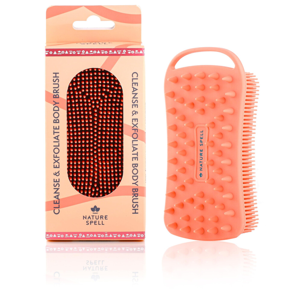 Nature Spell Silicone Body Scrubber | Exfoliating Back Brush For Shower