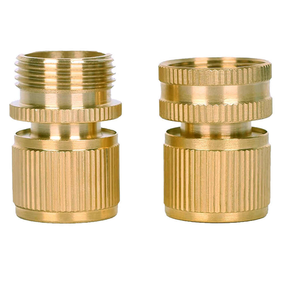 Brass Garden Hose Fittings 3/4" Male and 3/4" Female Car Wash Pipe Fittings Brass Quick Couplings Garden Irrigation Accessories Faucet Quick Connect