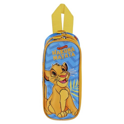Disney Lion King Hakuna-3D Double Pencil Case, Blue, 22 x 9.5 cm 1
