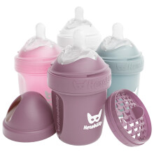 Herobility Dubbele Antikolik Flessen - 5 fl oz/140ml - 4-Pack - Multicolor - Wit, Grijs, Roze, Hawthorn Roze