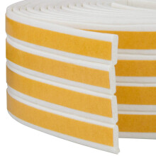 4 Seals I-Type Foam Draught Excluder Strip - 9mm x 2mm x 3 Meters Self Adhesive EPDM Rubber Tape for Doors Windows Sound Proofing Weatherstrip Draft