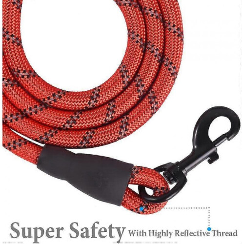 5/6 FT Strong Pet Dog Leash with Highly Reflective Threads,360 No Tangles and Comfortable Padded Handle 1